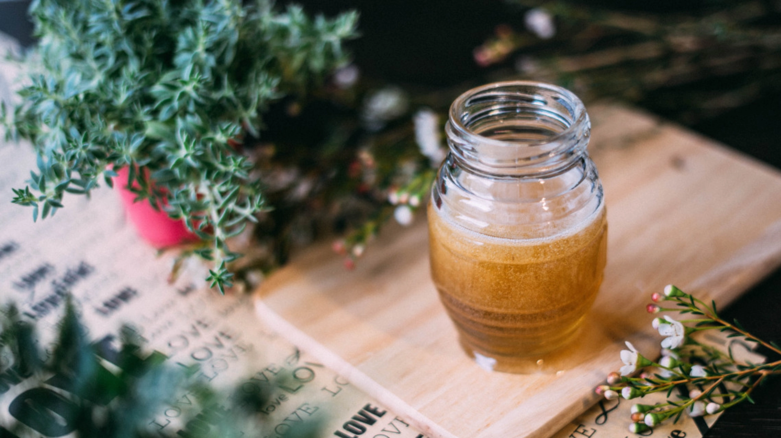 green leafed plants with a beekeeper in the background